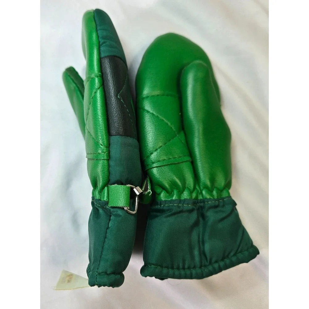 Becker Gloves Toddler Mittens Real Leather Green Diamond Vintage Kabralon Thermo